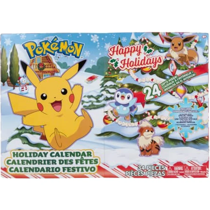 Pokemon Bandai Adventskalender – 16 Überraschungsfiguren 5 cm + 6 Elemente zum Bauen zum Thema Weihnachten – WT00257 – Bild 4