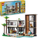 LEGO Creator Modernes Haus, 3-in-1-Set, Stadthaus oder Waldhütte, Modellhaus, Geschenkidee, ab 9 Jahren, Lernspielzeug 31153