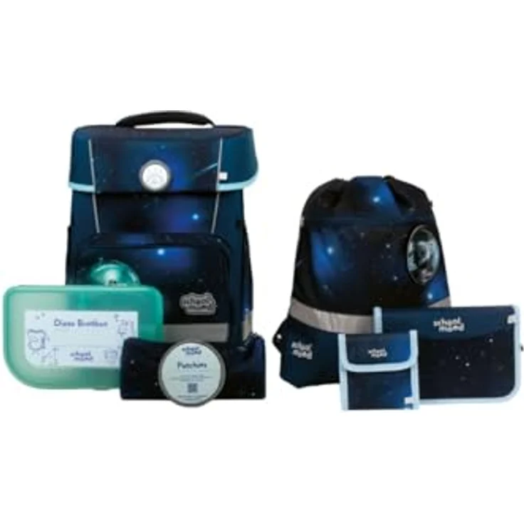 School Mood Schulranzenset 7-tlg. Champion Moritz Weltall, Blau – Bild 1