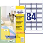 AVERY Zweckform L7656-25 mini Organisationsetiketten (2.100 Aufkleber, 46x11,1mm auf A4, selbstklebende Vielzweck-Etiketten, bedruckbar, Klebeetiketten zum Organisieren/Kennzeichnen) 25 Blatt, weiß