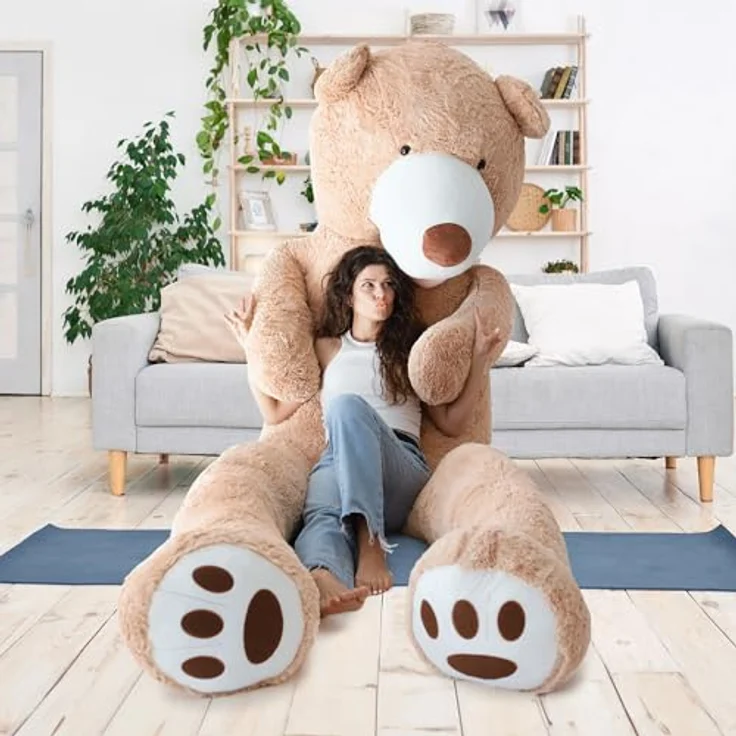 MKS. Riesen Teddybär XXL Kuschelbär 340 cm Braun - Extra weicher Plüsch, antiallergisch & waschbar – Bild 3