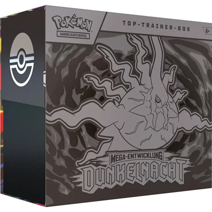 The Pokemon Company Amigo Pokémon-Sammelkartenspiel: Top-Trainer-Box Mega-Entwicklung Dunkelnacht mit 9 Boosterpacks und holografischer Promokarte Zarude