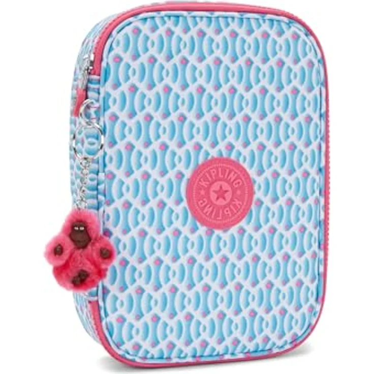 Kipling 100 PENS Großes Federetui mit Trennwand und 26 Stiftfächern, Dreamy Geo C (Blau) – Bild 4