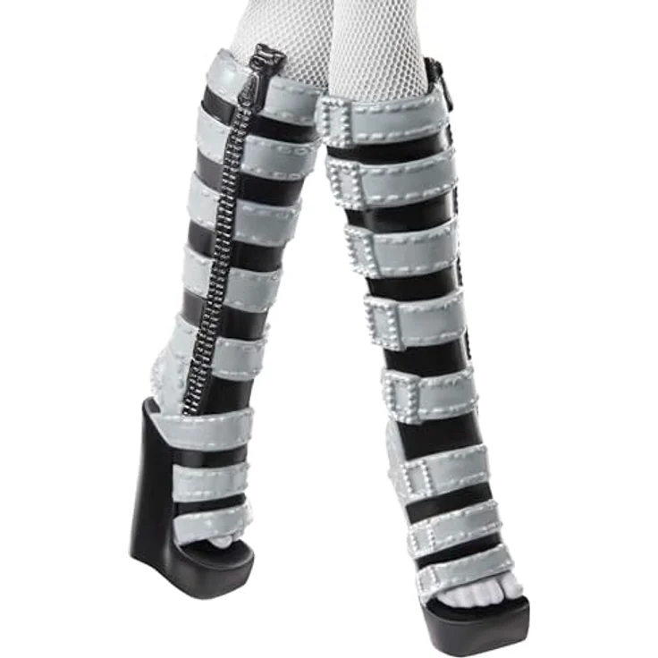 Mattel® Anziehpuppe Monster High "Reel Drama" Sammlerpuppe Clawdeen Wolf, Schwarz-Weiß mit einzigartiger Graustufen-Ästhetik und exklusivem Zubehör – Bild 4
