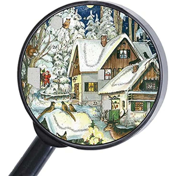 Richard Sellmer Verlag Nostalgischer Adventskalender "Winter bei den Tieren" mit Glitzer, A4 Format, Made in Germany – Bild 4