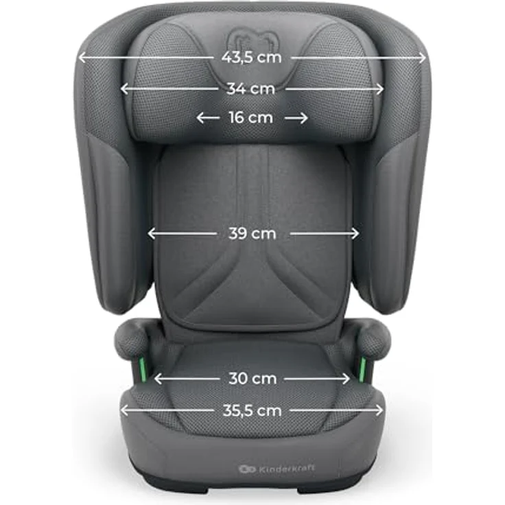 KinderKraft Unity 2 I-Size GREY, Kindersitz mit ISOFIX, 5-fach verstellbarer Rückenlehne und SPS-Seitenaufprallschutz für Kinder von 100 bis 150 cm – Bild 11