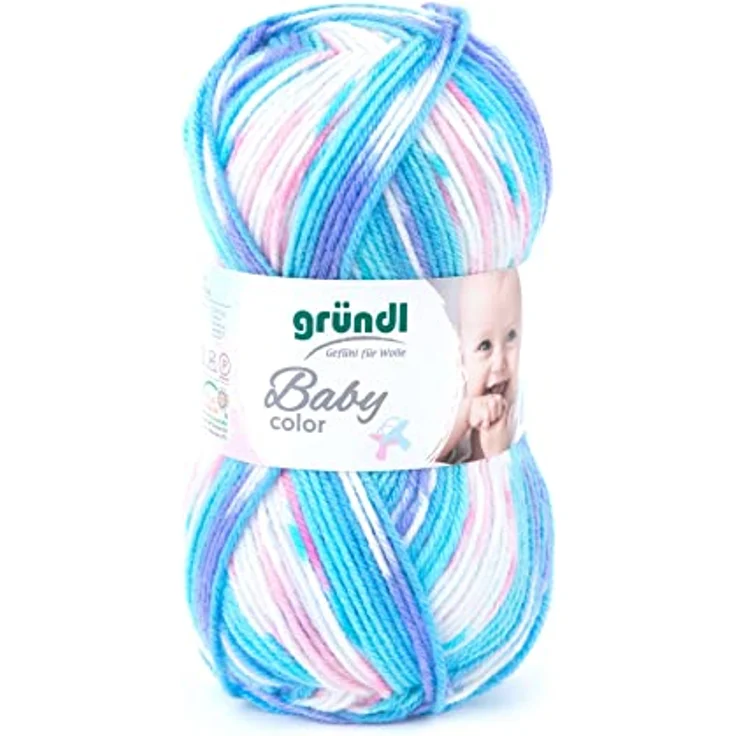 Gründl Gründl Wolle Baby color 50 g türkis multicolor Häkelwolle - Weiche und pflegeleichte Häkelwolle mit wollartigem Charakter – Bild 1