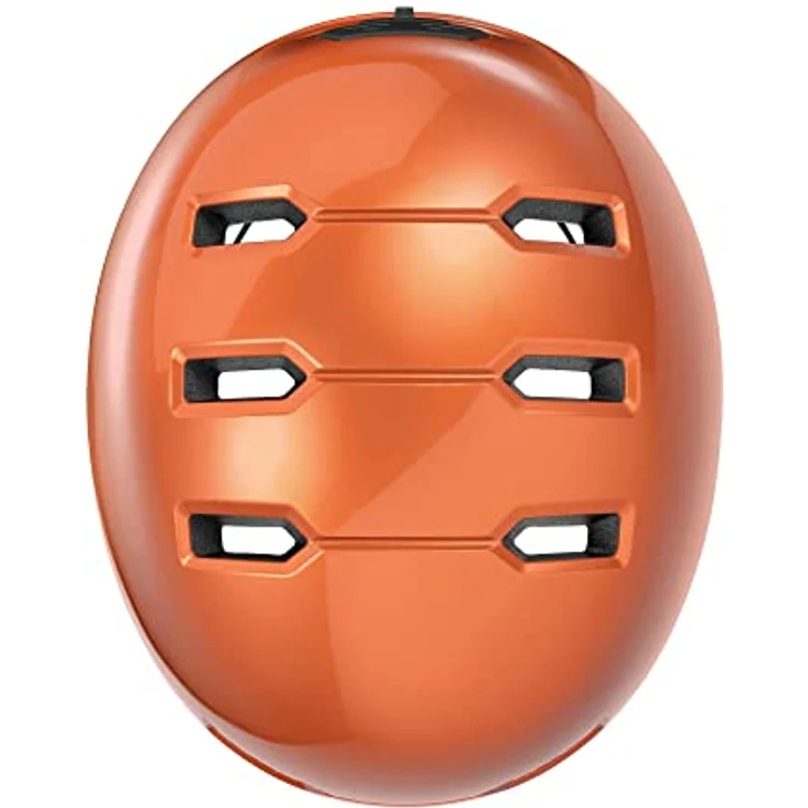 ABUS Kinderhelm Skurb Kid - robuster Fahrradhelm im Skater-Look mit Platz für einen Zopf und vielfältigen Designs - für Mädchen und Jungen - Orange, Größe M – Bild 4