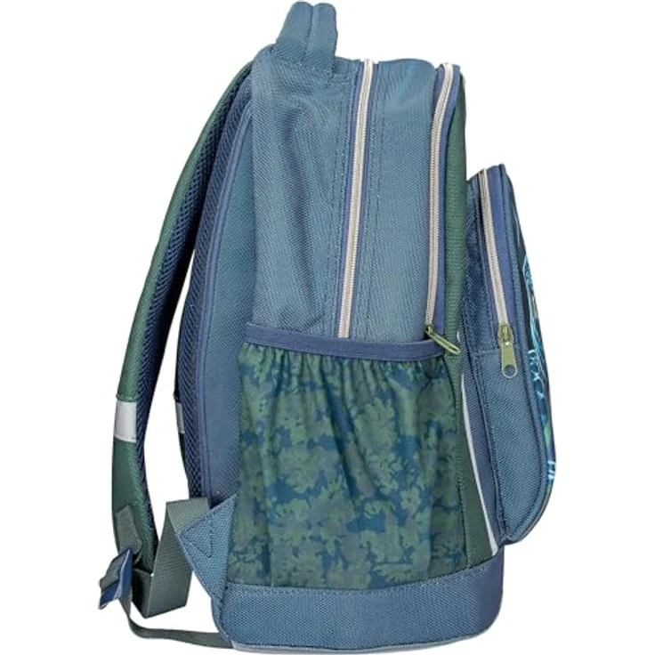 Depesche Adventure World 13978, Schulrucksack in Dunkelblau und Grün mit schlangenmotiv, 2 Fächern und verstellbaren Trägern – Bild 3