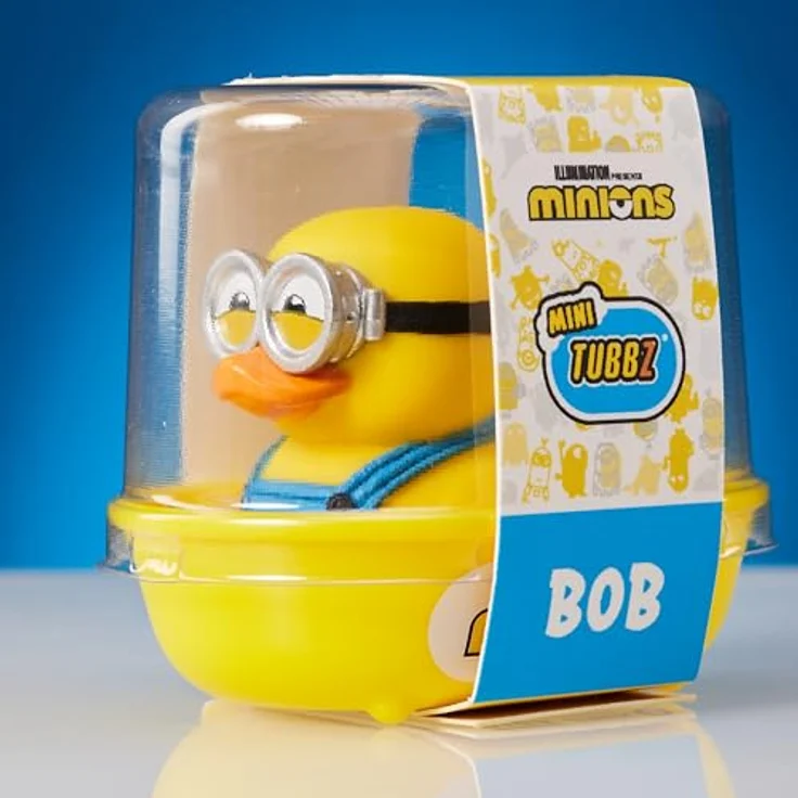 TUBBZ Mini Bob Sammelbare Vinyl-Gummiente - Offizielles Despicable Me 4 Minions Merchandise - Kinderfernsehen & Filme, Mini-Badewannen-Vitrine, stapelbar, ca. 5cm groß – Bild 2