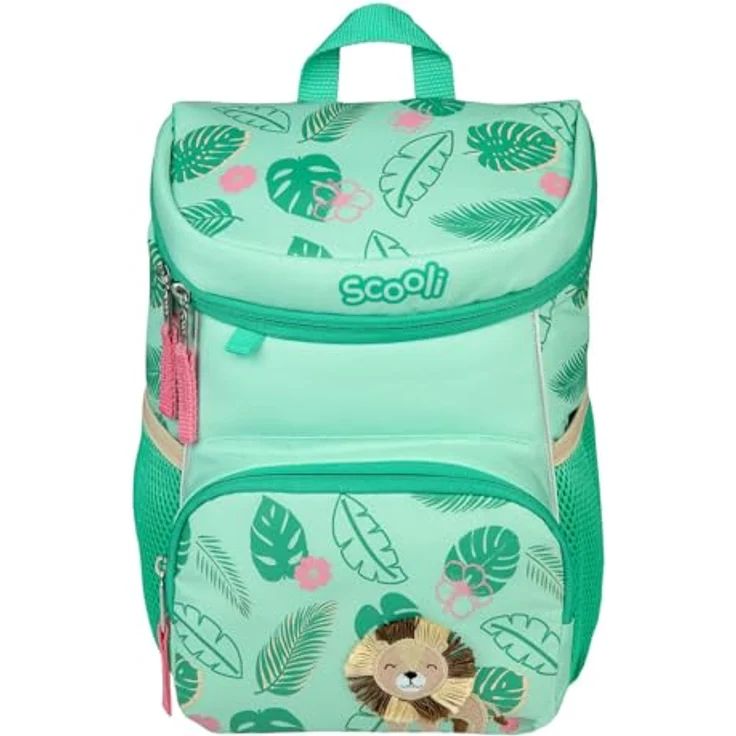 Scooli Kindergartentasche Leo Lion, Rucksack aus Polyester und PVC, Grün, 8 Liter Volumen, mit Höhenverstellbaren Schultergurten – Bild 1