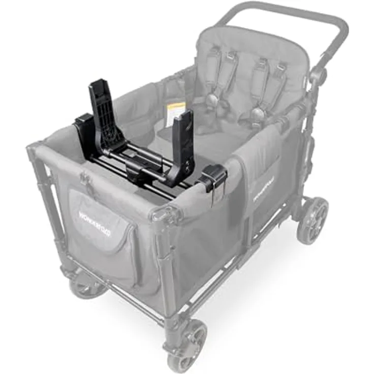 WonderFold KinderVan W2 Serie Autositz-Adapter, sichere Befestigung der Babyschale für Modelle Elite und Luxe, 360º Drehfunktion, einfach zu installieren