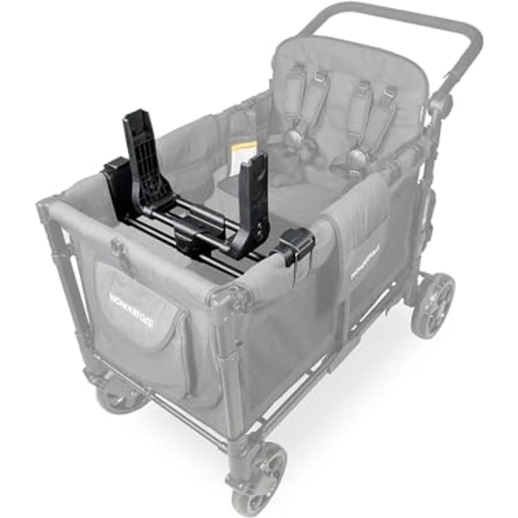WonderFold KinderVan W2 Serie Autositz-Adapter, sichere Befestigung der Babyschale für Modelle Elite und Luxe, 360º Drehfunktion, einfach zu installieren – Bild 1
