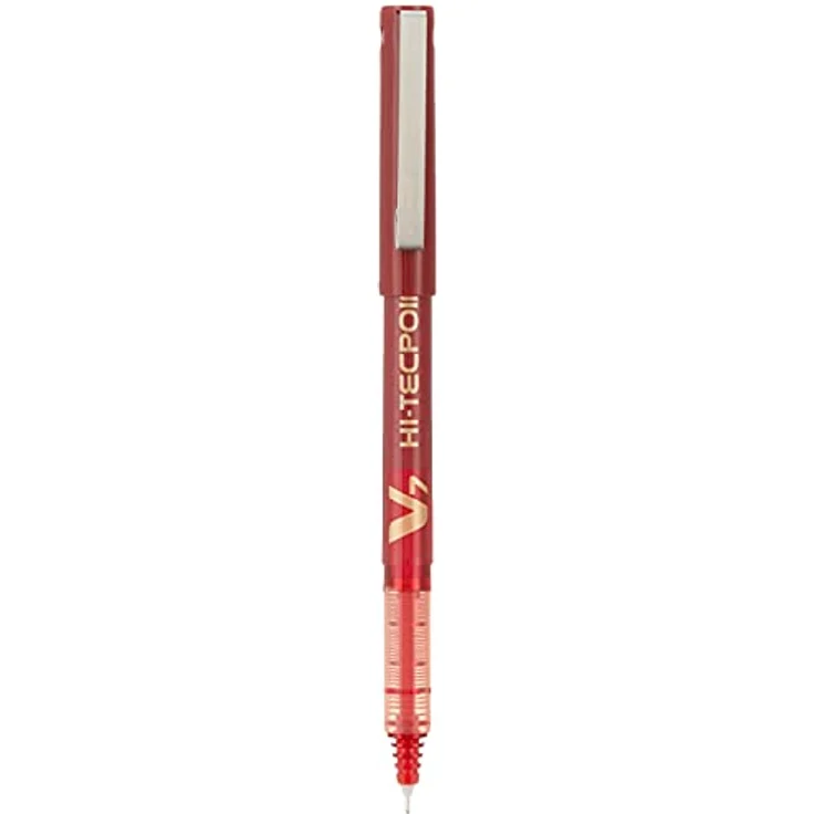 Pilot Cf12 Rolle Hi-tecpoint V7, Tintenroller mit feiner 0,5 mm Strichbreite, rote Tinte, 12er Pack – Bild 2