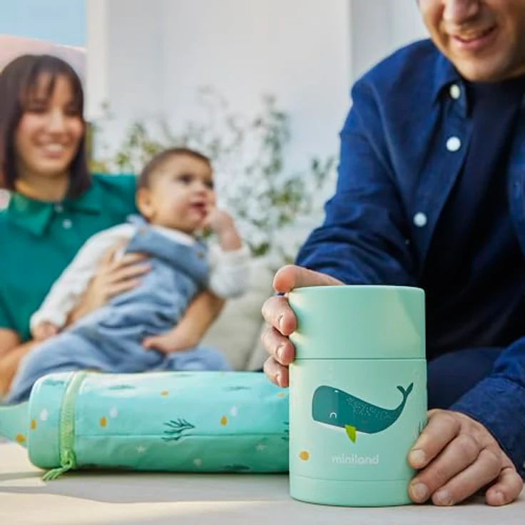 Miniland Food Thermy Whaley, Babynahrungsbehälter, 600 ml, doppelte Stahlwand, 100 % BPA-frei, leicht zu reinigen – Bild 4