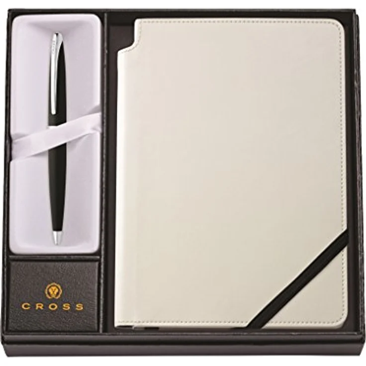 Cross ATX Basalt Schwarz, Schreibset mit Kugelschreiber und weissem Notizbuch in Geschenkbox – Bild 1
