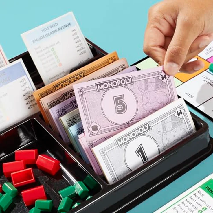 Hasbro Monopoly, Brettspiel mit Aufbewahrungsfach und größeren Spielfiguren, Spanische Edition – Bild 8