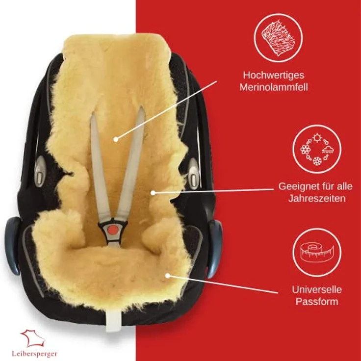 Babyfell Lammfell für Kinderwagen und Kindersitz aus bestem Merino 80 x 40 cm – Lammfell Auflage – Atmungsaktiv – Inklusive Gurtschlitze für Buggy und Kindersitz – Besonders pflegeleicht – Einfach zu waschen - Preisvergleich – Bild 6