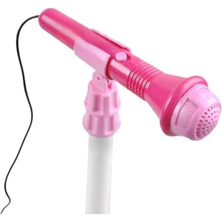 ISO TRADE Spielzeug-Musikinstrument Rosa E-Gitarre mit Mikrofonständer und Verstärker, MP3-Eingang, blinkende Lichter und Lautstärkeregelung, Spar-Set 1-tlg. – Bild 6