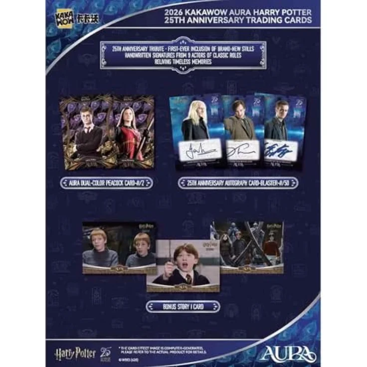 Sakami Merchandise GmbH Kakawow Aura Harry Potter 25th Anniversary Blaster Box, 7 Boosterpacks mit exklusiven Specials und seltenen Autogrammkarten – Bild 5