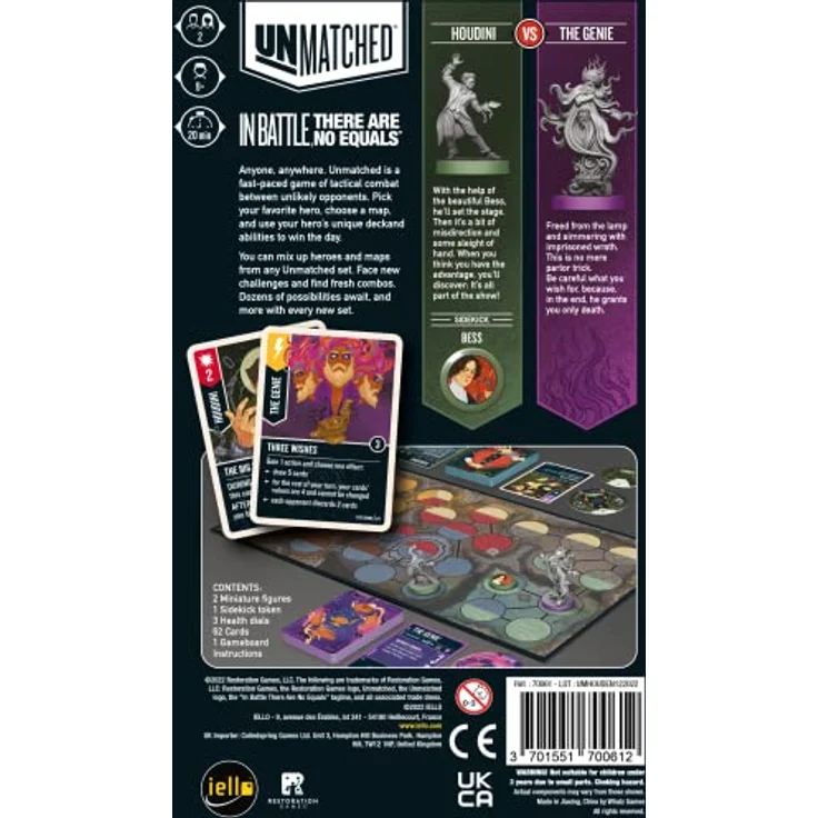 IELLO Unmatched: Houdini vs. The Genie [Expansion](English) Brettspiele, Fantasy – Bild 2