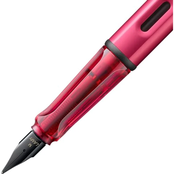 LAMY AL-star Füllfederhalter, ergonomisch mit Edelstahlfeder M, Farbe fiery, inkl. Tintenpatrone blau – Bild 3
