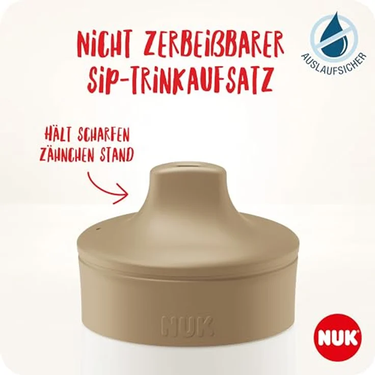 NUK Mini-Me Sip Kinderwasserflasche, 300 ml, auslaufsicher, bruchsicher, für Kleinkinder ab 9 Monate, rosa Schmetterling – Bild 3