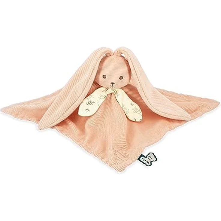 KALOO Lapinoo Pfirsichfarbenes Hasen-Kuscheltuch, quadratisch 30 x 30 cm, aus Viskose und Cord, sehr weich, Geschenkbox, ab Geburt, K218017 – Bild 4