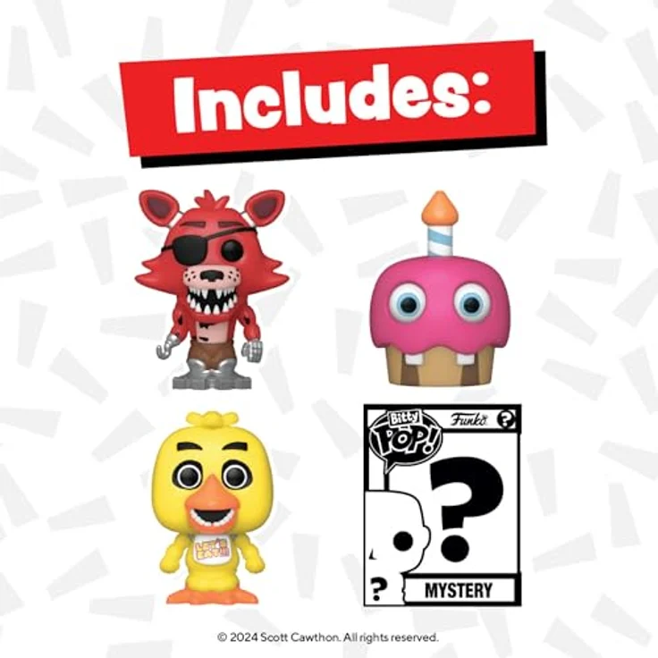 Funko Bitty Pop! Five Nights at Freddy's (FNAF) - Foxy 4PK - Sammlerstück Stapelbares Display-Regal Inklusive, 0.9 Inch (2.2 cm) - Funko – Bild 2