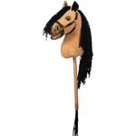 HKM Steckenpferd Premium Hobby Horse, kuschelig weiches Fell, Halfter in Lederoptik, Farbauswahl: Norweger/Dunkelfuchs/Buckskin