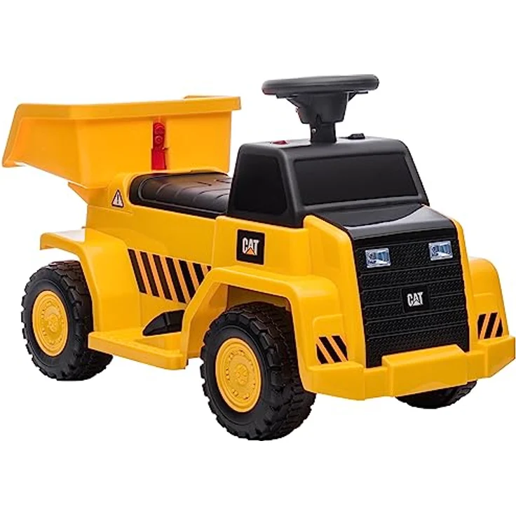 HOMCOM Elektro Kindertraktor, Spielfahrzeug mit kippbarer Ladefläche, Hupe, Aufsitztraktor, max. 3 km/h, für Kinder 1,5 bis 3 Jahre, Gelb – Bild 1
