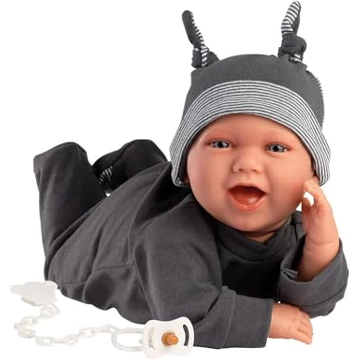 Llorens Babypuppe Mimi Gänsefamilie, 42cm, Made in Europe, mit blauen Augen und weichem Körper – Bild 4