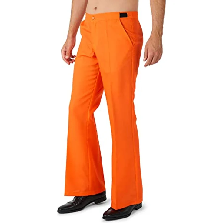 Suitmeister Disco Dude (XL), orangefarbener Disco-Anzug mit Pailletten und Schlaghosen für 70er-Jahre-Partys – Bild 4