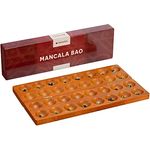 Navaris Mancala Spiel Bao Steinchenspiel aus Holz - Strategiespiel mit klappbarem Kalaha Brettspiel