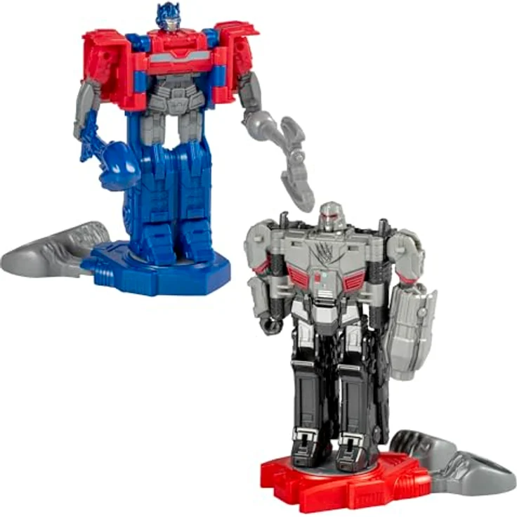 Transformers One Robot Battlers, 2er-Pack Action-Figuren mit verwandelbarem Optimus Prime und Megatron, 11,5 cm, inklusive Battle-Ausrüstung – Bild 1