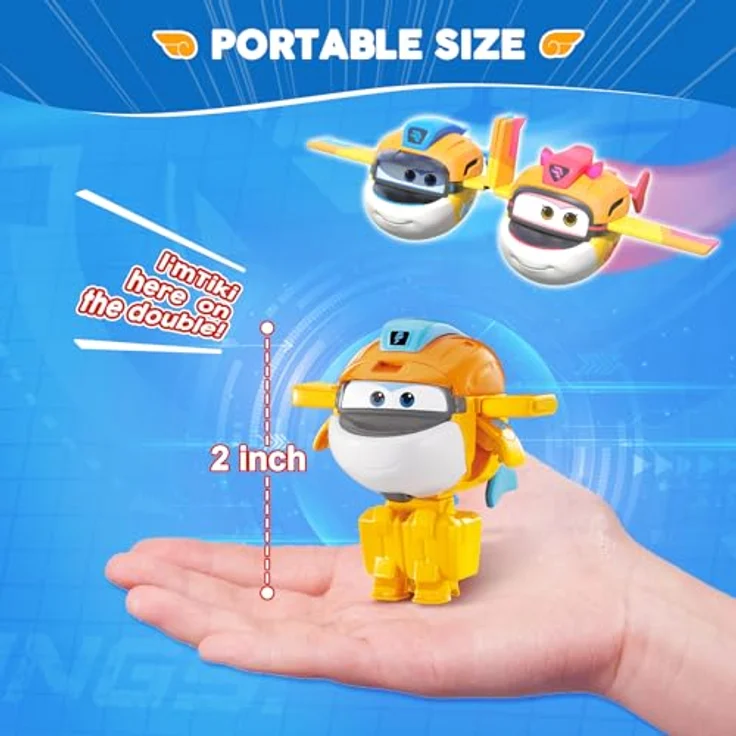 Super Wings Supercharged Taki, 5,08 cm Transformations-Flugzeug und Roboterfigur für Kinder ab 3 Jahren, Orange, 2-in-1 Spielzeug – Bild 4