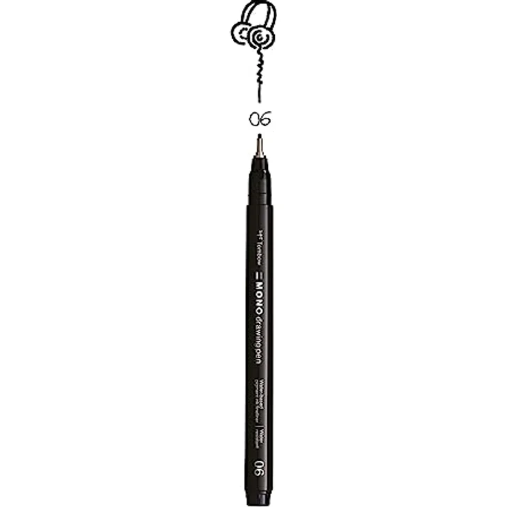 Tombow MONO drawing pen 06, Fineliner schwarz 0,5 mm, wasserlösliche Tinte, ergonomischer Griff – Bild 1