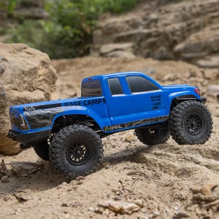Axial SCX24 Base Camp 1/24, 4x4 Rock Crawler Brushed RTR, mit maßstabsgetreuer Karosserie und Spektrum Funksystem, Blau – Bild 3