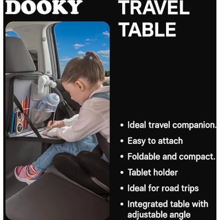 Dooky Rücksitzorganizer Dooky, verstellbarer Rücksitztisch mit Tablet-Halter und platzsparendem Design, ideal für Familienreisen – Bild 10