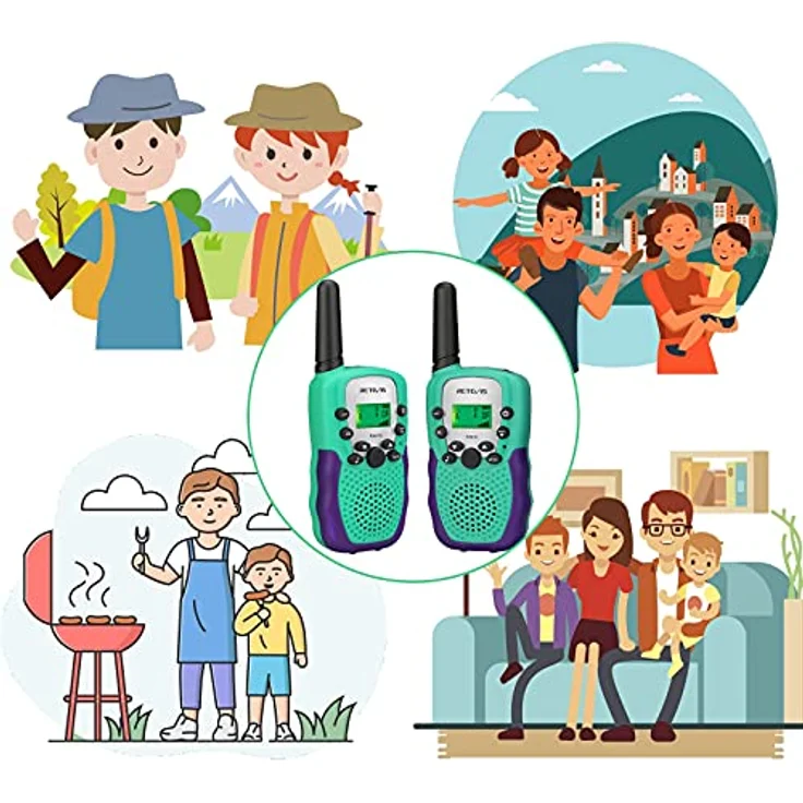 Retevis RA618 Walkie Talkies für Kinder, 8 Kanäle, VOX-Funktion, mit Taschenlampe, Grün, für Verstecken, Camping und Wandern (1 Paar) – Bild 5