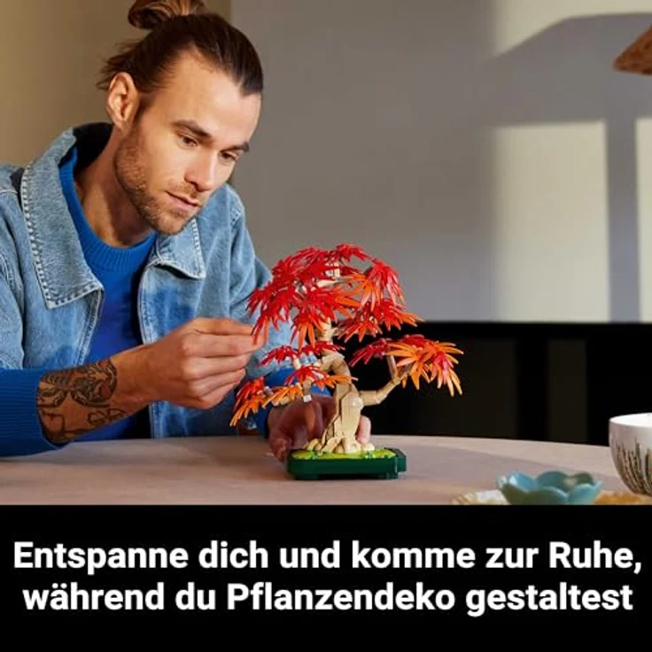 LEGO Botanicals Japanischer Roter Ahorn, Bonsai-Baum Bauset mit roten & orangen Blättern in dunkelgrüner Schale, künstliche Pflanze für Erwachsene - 10348 – Bild 4