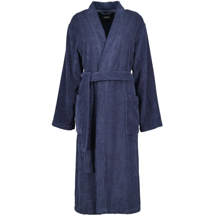 Cawö Damenbademantel Damen Bademantel Kimono Form, Baumwolle, Kimono-Kragen, Gürtel, weiß – Bild 1