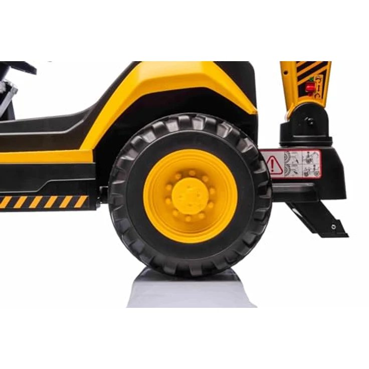 RIRICAR Lizenzierter Caterpillar Elektrobagger mit Hang- und Grabschaufel, Einzelsitz, Gelb, 2 x 30W Motoren, Lithium-Batterie, USB-Anschluss, Fernsteuerung – Bild 5
