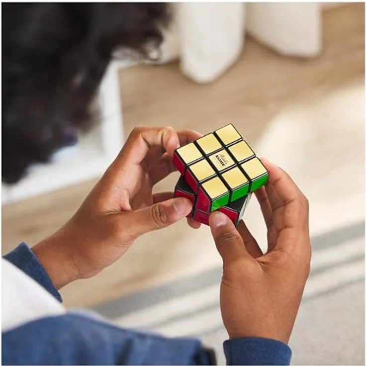 SPIN MASTER Rubik's 3x3 Retro Cube 50th Anniversary, Geschicklichkeitsspiel im klassischen Design, Mehrfarbig – Bild 7
