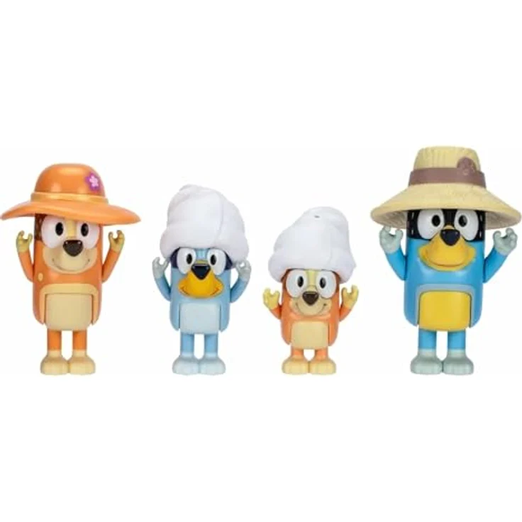 Bluey 4er Figuren Set, bewegliche Sammelfiguren für Abenteuer und Geschichten, exklusives Spielzeug (BLYA0000) – Bild 4