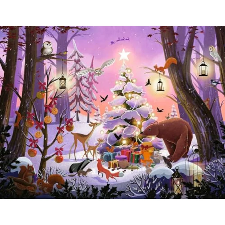 Ravensburger Erwachsenenpuzzle 2000 Teile - Christmas in The Woods, Landschaftsmotiv, 98x75 cm, ab 14 Jahren – Bild 2