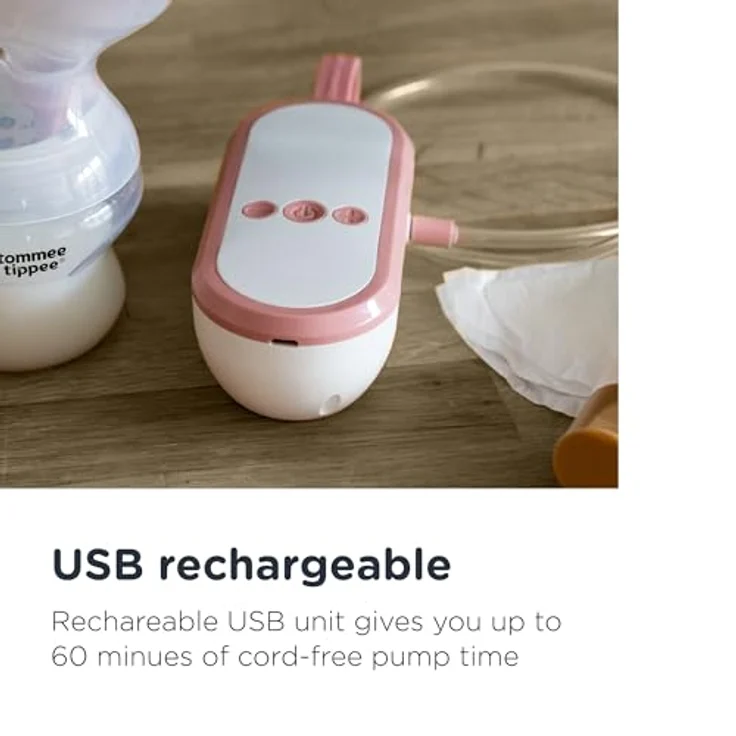 Tommee Tippee Made for Me Elektrische Einzel-Milchpumpe, Starke Saugkraft, Angenehmer, wiederaufladbar über USB, leise, tragbar, Express-Modi, samt Babyflaschen - Preisvergleich – Bild 6