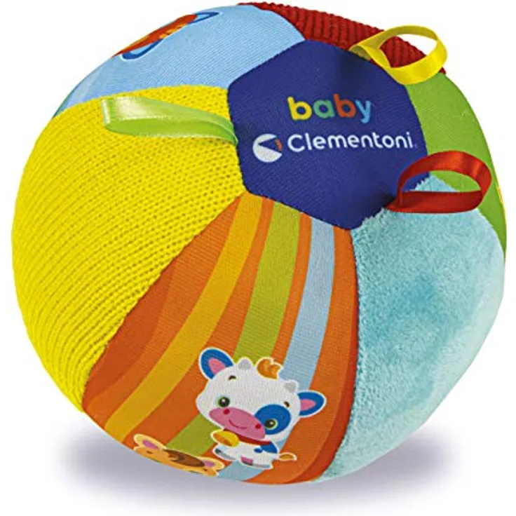 Clementoni Tierfreunde Musik-Ball, weicher Musikspielball für Babys ab 3 Monaten, mehrfarbig, Spielzeug zur Entwicklungsförderung