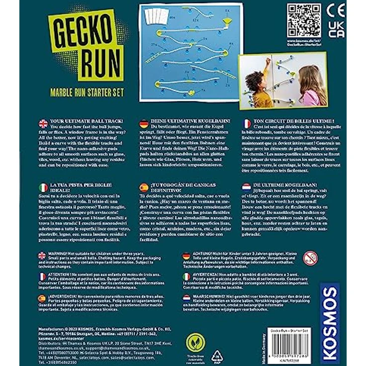 KOSMOS 617288 Gecko Run - Starter-Set, Starter Set, Erweiterbare Kugelbahn für Kinder, Vertikale Kugelbahn, Murmelbahn, Lernspielzeug und Konstruktionsspielzeug ab 8 Jahren, Mehrsprachig – Bild 2