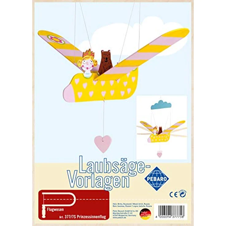Pebaro Kreativset Laubsägevorlage "Prinzessinenflug", 2 Platten DIN A4 für kreative Bastelprojekte – Bild 1